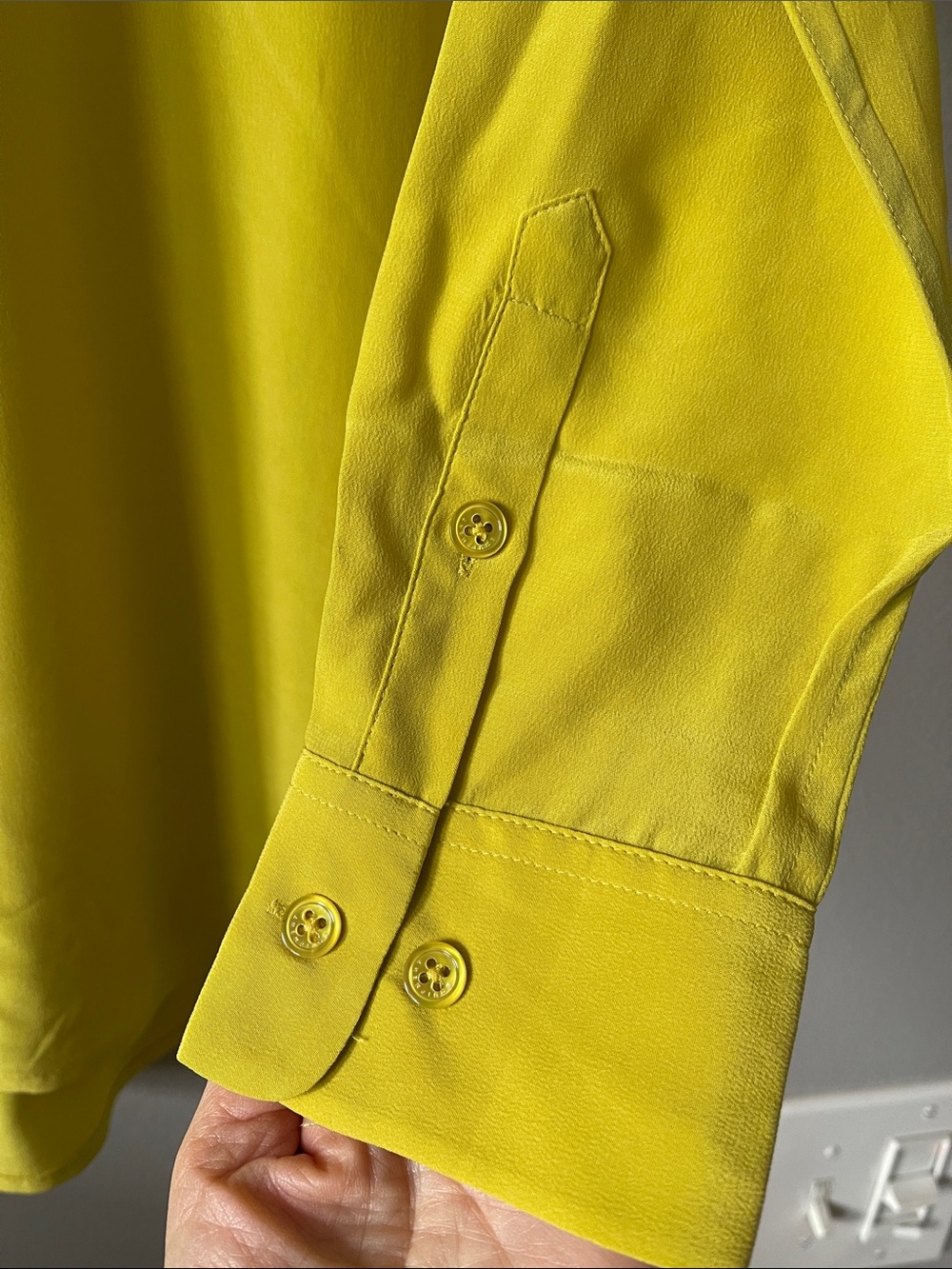 New Equipment mustard Yellow Silk Button-Down Shirt - Picture 2 of 7